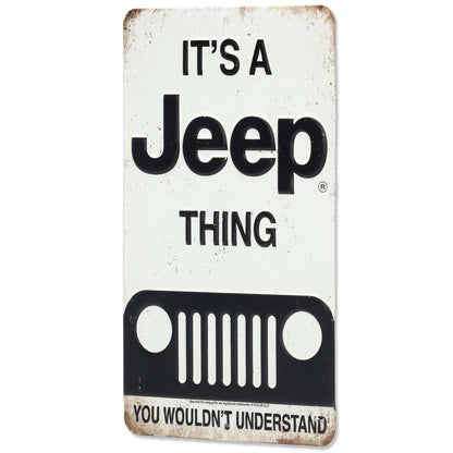 Jeep Thing Black and White Metal Sign - Vintage Sign for Garage or Man Cave