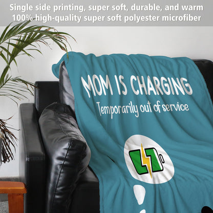 Craftique Mom Birthday Gifts, Funny Gifts for Mom- Mom's Charging Blanket- Moms Gift for Women from Daughter Son Husband, Super Soft Blanket Throw for Napping Travel, 60”×50”
