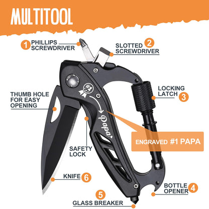 Gifts for Papa, Papa Gifts for Fathers Day, Papa‘s Multitool Gift for Fathers Day Birthday, EDC Outdoor Papa’s Gift