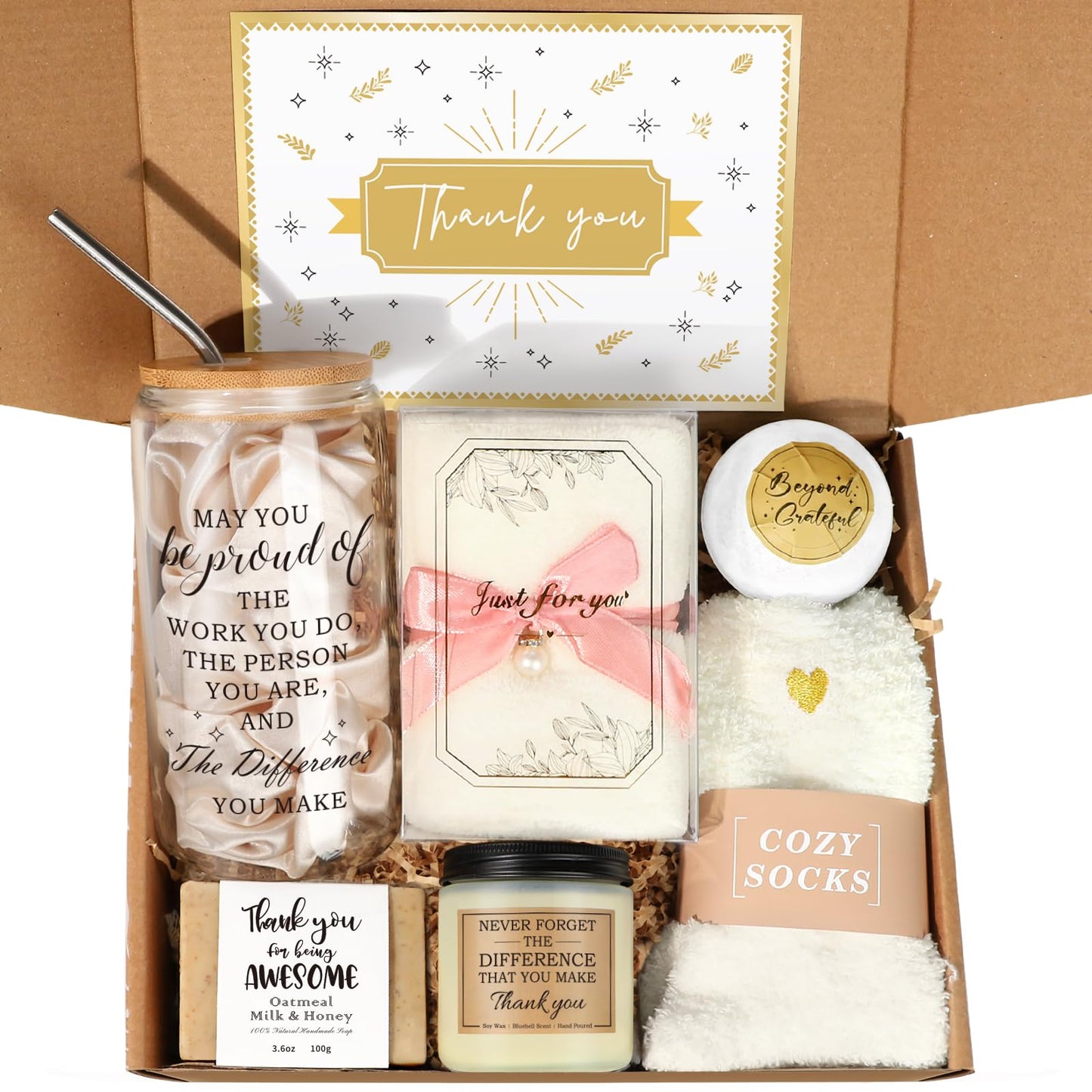 iAOVUEBY Employee Appreciation Gifts for Coworker Teacher Mentor Leader Friend, Difference Maker Gifts for Women, Thank You Gift Set for Women with 16oz Difference Maker Glass