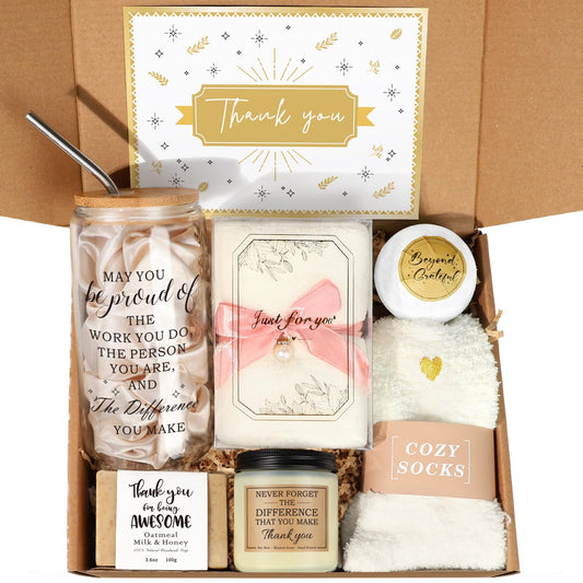 iAOVUEBY Employee Appreciation Gifts for Coworker Teacher Mentor Leader Friend, Difference Maker Gifts for Women, Thank You Gift Set for Women with 16oz Difference Maker Glass