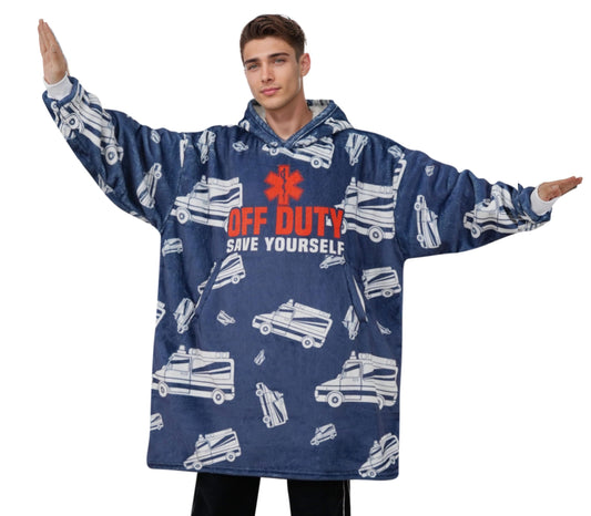 Huglanket Paramedic Gifts, Gifts for EMS, EMT, Oversized Wearing Blanket for Paramedics on International Paramedics Day, Birthday and Chistmas - Duty