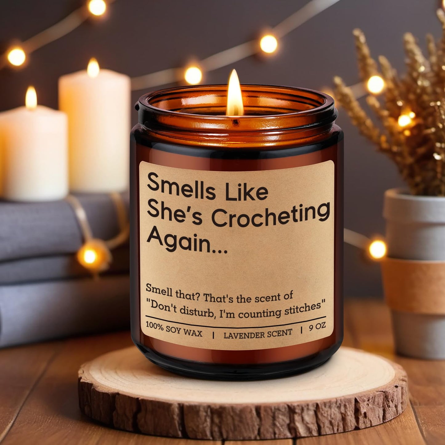 Fairy's Gift Candle Crochet Gifts for Women, Funny Gifts for Crocheters, Knitters, Crochet Lovers - Cool Ideas for People Who Crocheted, Mothers Day, Birthday Crocheting Presents for Knitting Crafter