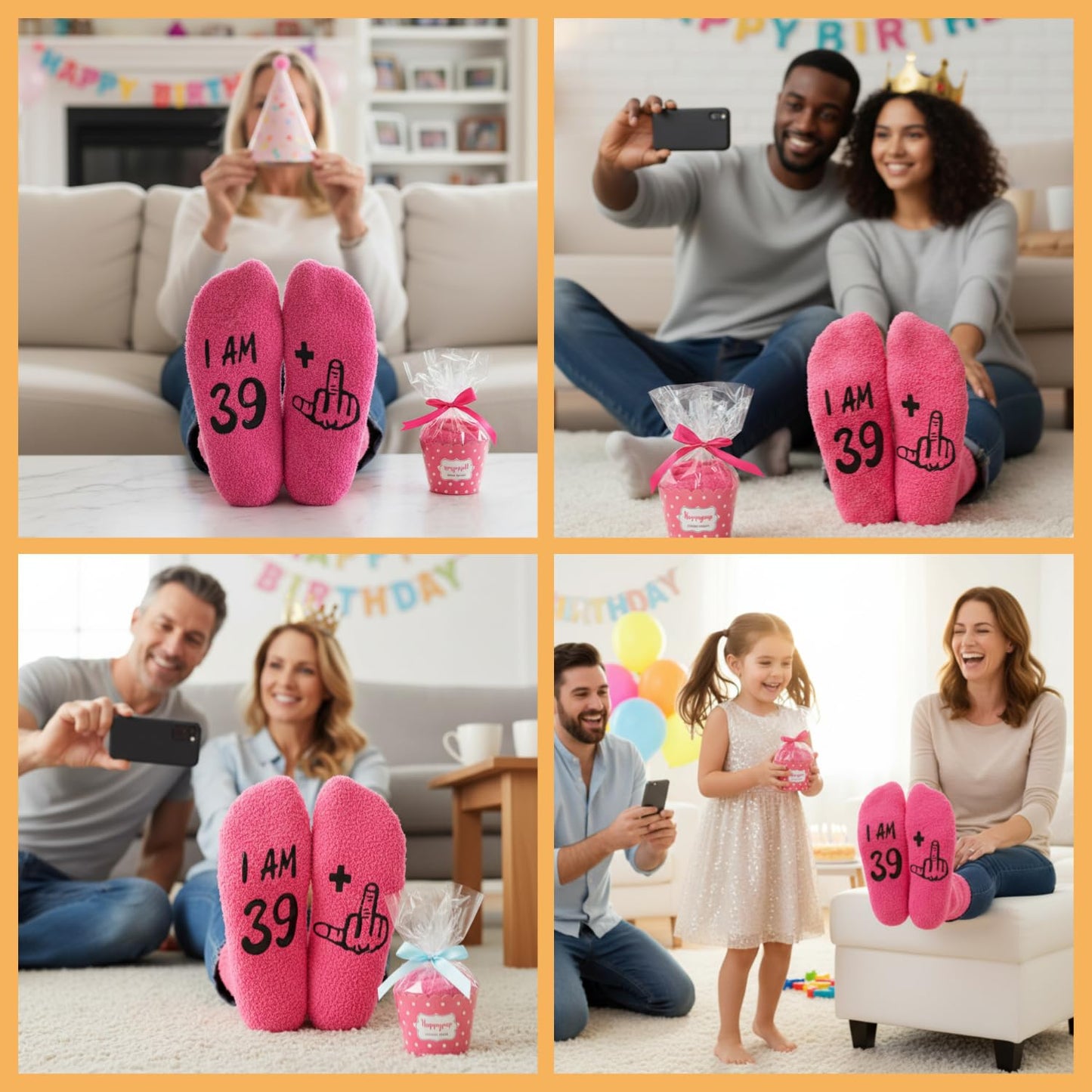 HAPPYPOP Birthday Gifts for Women - Socks for 36 37 38 39 40 Year Old Woman Her