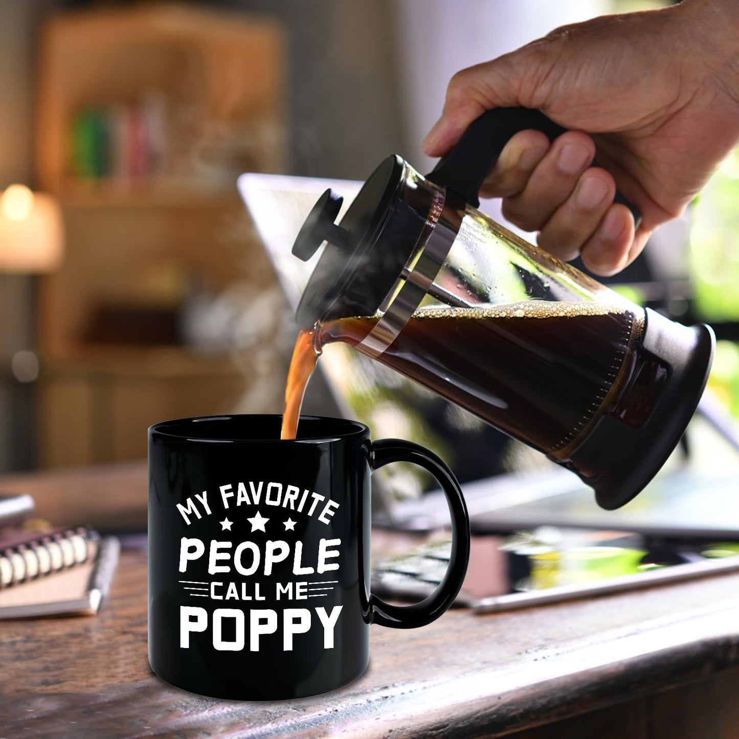 Grandpa Gifts, My Favorite People Call Me Poppy Coffee Mug, Fathers Day Birthday Christmas Gift for Grandpa Dad Grandfather Men Him from Grandkids, 11Oz