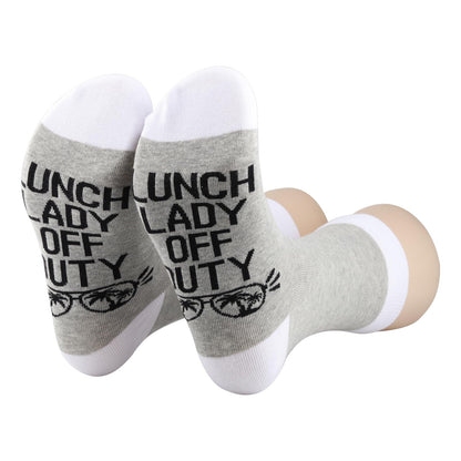 BDPWSS Lunch Lady Gift Cafeteria Worker Gift Lunch Lady Off Duty Socks Cafeteria Crew Gifts Lunch Ladys Vibes Gifts
