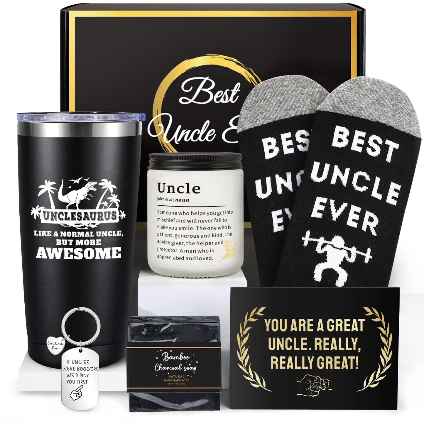 iAOVUEBY Fathers Day Gift for Uncle from Niece Nephew, Best Uncle Ever Birthday Gifts, Gifts for Cool & New Uncles, Great Uncles Gift Set with 20oz Tumbler for Valentines Day, Birthday
