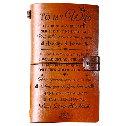 PRSTENLY Gifts for Wife, Wife Gifts Leather Journal, Anniversary Birthday Mothers Day Christmas Valentines Day Gift for Her Wifes from Him Husband- 140 Page Refillable Notebooks