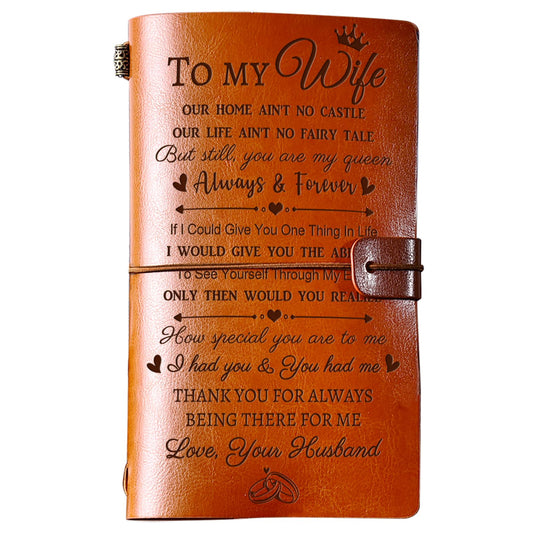 PRSTENLY Gifts for Wife, Wife Gifts Leather Journal, Anniversary Birthday Mothers Day Christmas Valentines Day Gift for Her Wifes from Him Husband- 140 Page Refillable Notebooks