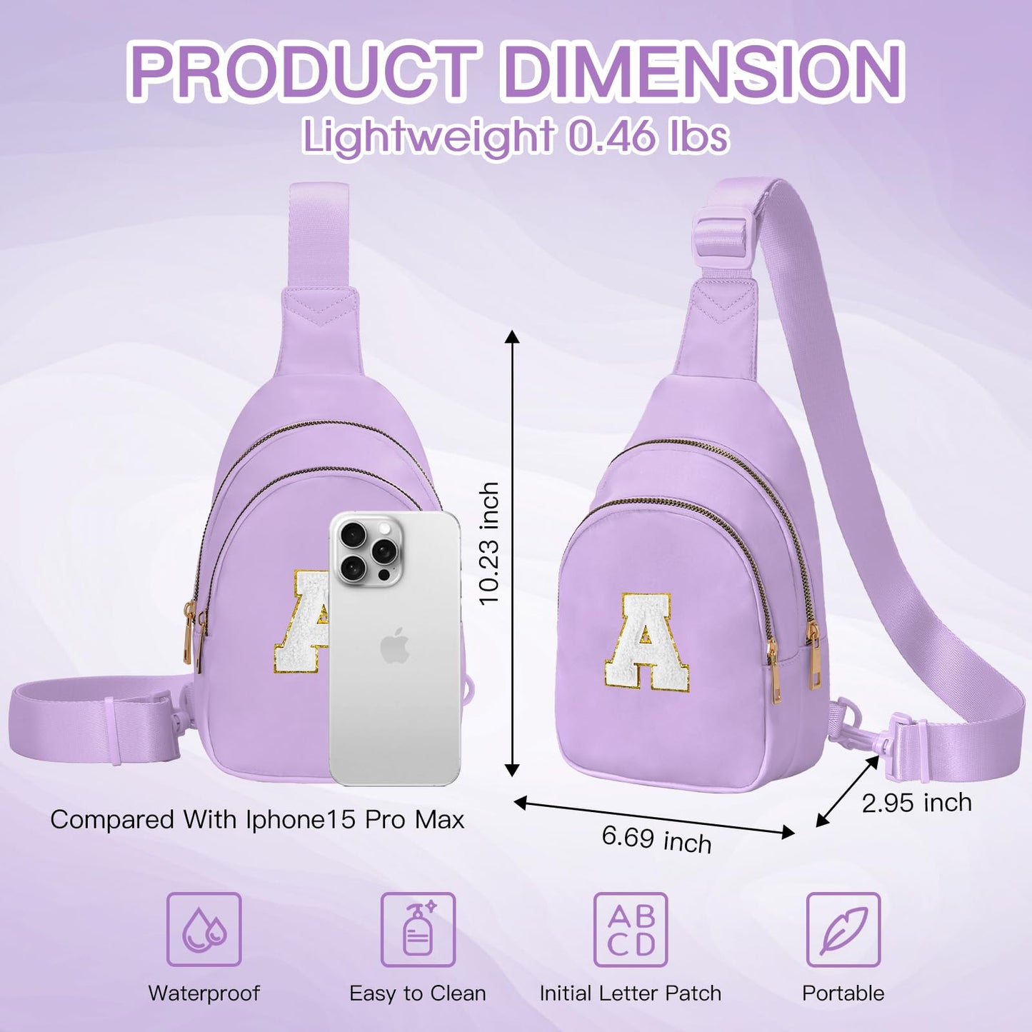 Viverte Birthday Gifts for 7 8 9 10 11 12 13 Year Old Girls Small Initial Sling Bag Cross Body Bag Fanny Pack for Girls