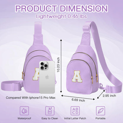 Viverte Birthday Gifts for 7 8 9 10 11 12 13 Year Old Girls Small Initial Sling Bag Cross Body Bag Fanny Pack for Girls