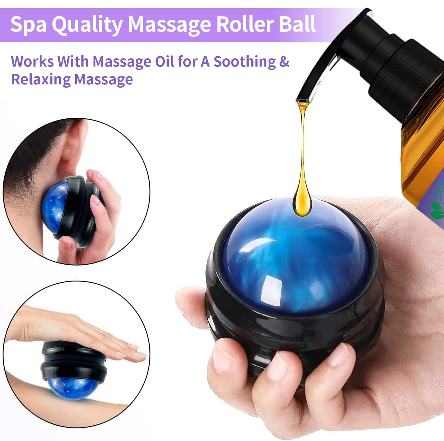 3 Pack Massage Oil for Massage Therapy,Sore Muscle Arnica Oil & Relaxing Lavender Oil & Ginger Oil Lymphatic Drainage & Massage Ball,Fathers Day Gift for Husband,Dad,Gifts from Wife,Daughter