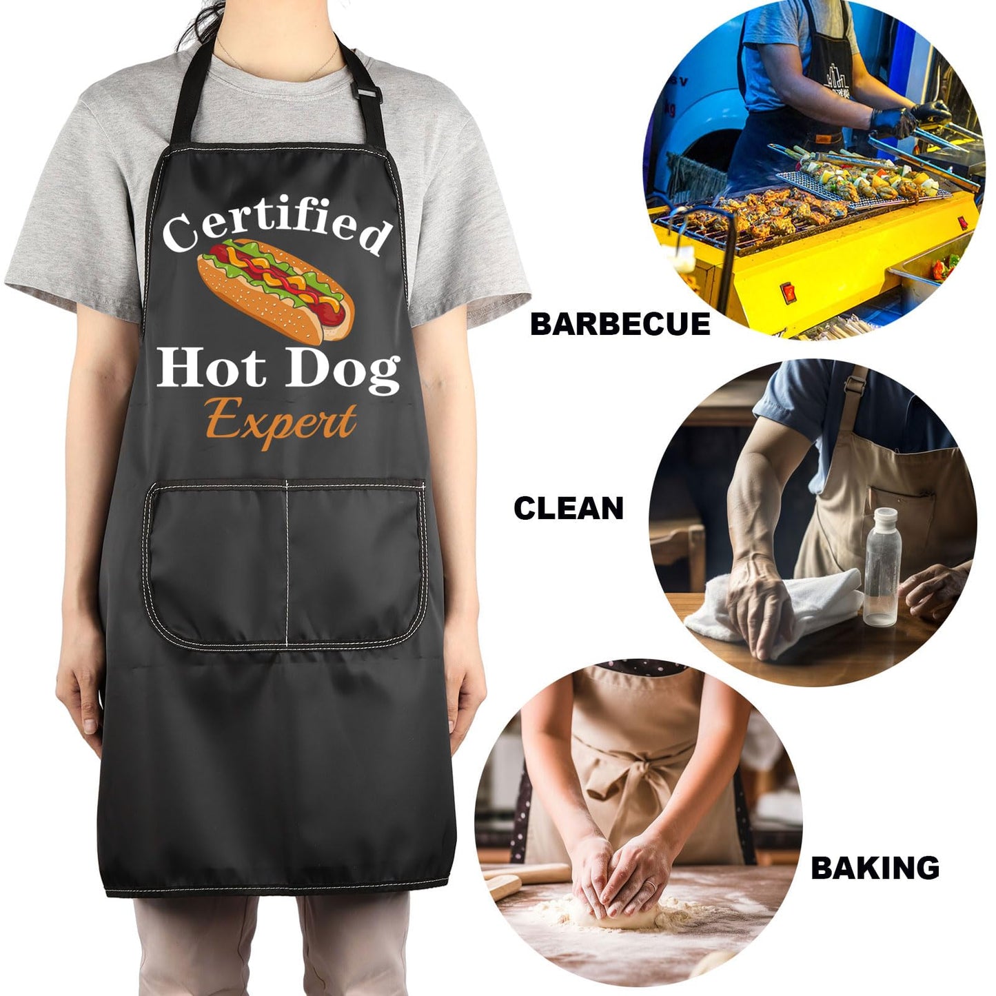 JNIAP Hot Dog Apron With Pockets Hot Dogs Lover Gifts Hot Dogs Chef Apron Fast Food Apron Hot Dog Maker Aprons