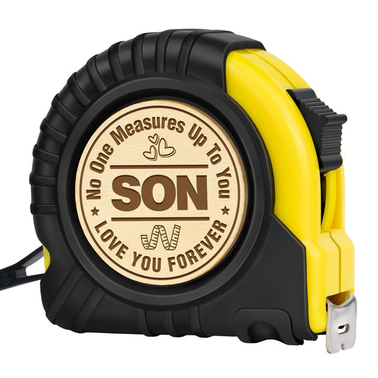 Son Gifts from Mom Dad, Birthday Gifts for Son, Gifts for Son, to My Son Birthday Graduation Wedding Gifts for Teens Adult Son in Law Bonus Step, Funny Engraved 10 FT Tape Measure Useful Tools