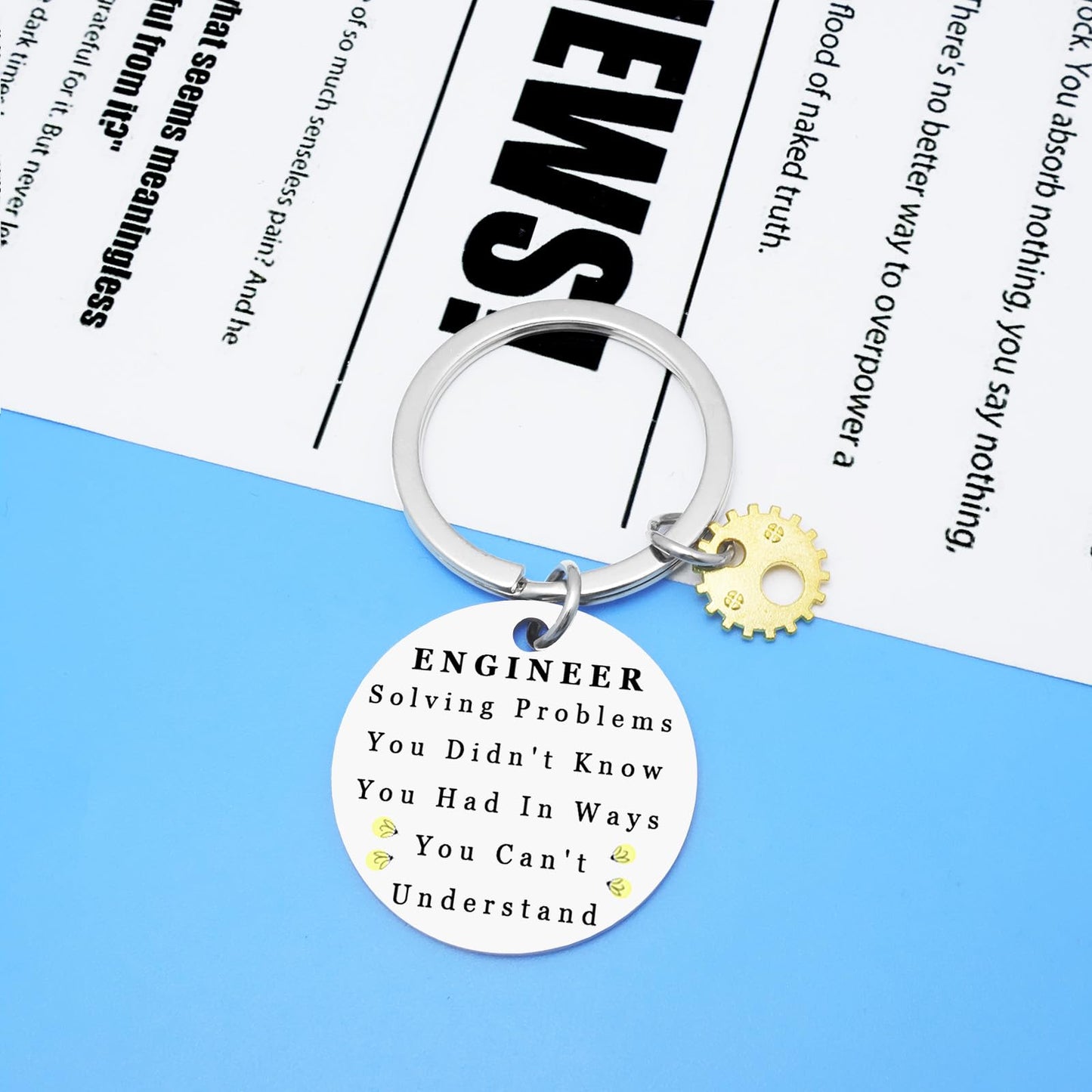 Engineer Gifts, Engineering Keychain for Men Funny, Cool Gifts for Engineers, Graduation Gift for Him, Mathematics Structural Engineering Key Ring