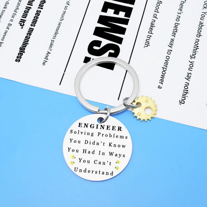 Engineer Gifts, Engineering Keychain for Men Funny, Cool Gifts for Engineers, Graduation Gift for Him, Mathematics Structural Engineering Key Ring