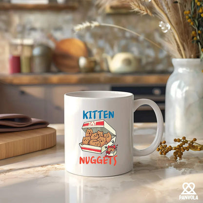 Kitten Nuggets Cat Lover Gifts Cat Mom Dad Girlfriend Boyfriend Sister Brother Novelty Drinkware Ceramic Mug 11 oz White
