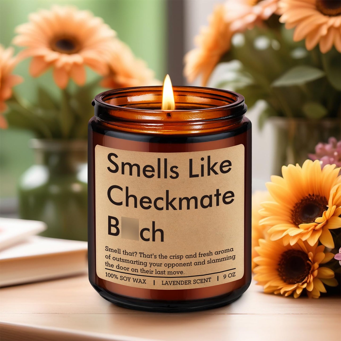 Fairy's Gift Smells Like Checkmate Candle, Chess Lovers Gifts, Chess Player Gifts for Men Him Women, Funny Mothers Day, Birthday Presents for Board Game Lover, Grandmaster, Boyfriend Husband Friend