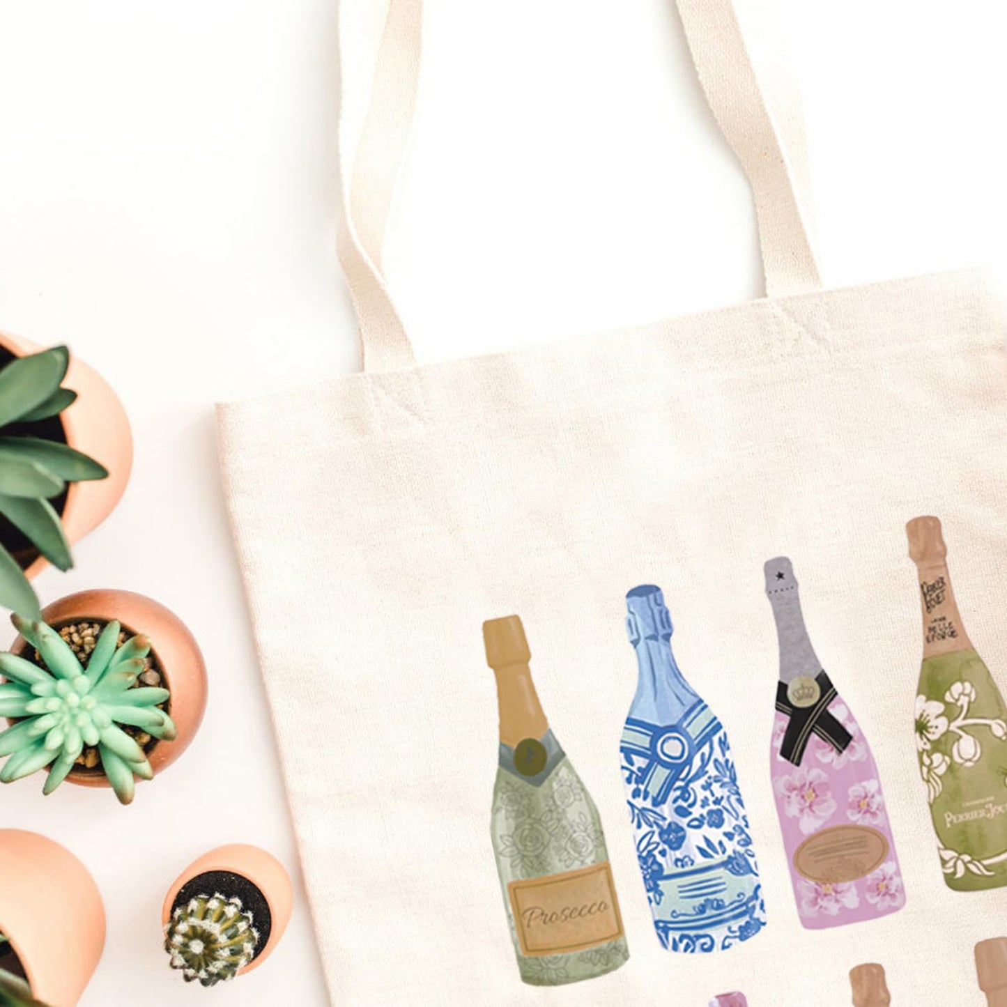 WCGXKO Funny Champagne Lover Gift Home Bar Merch Themed Flour Sack Tote Shopping Bag (Moet)