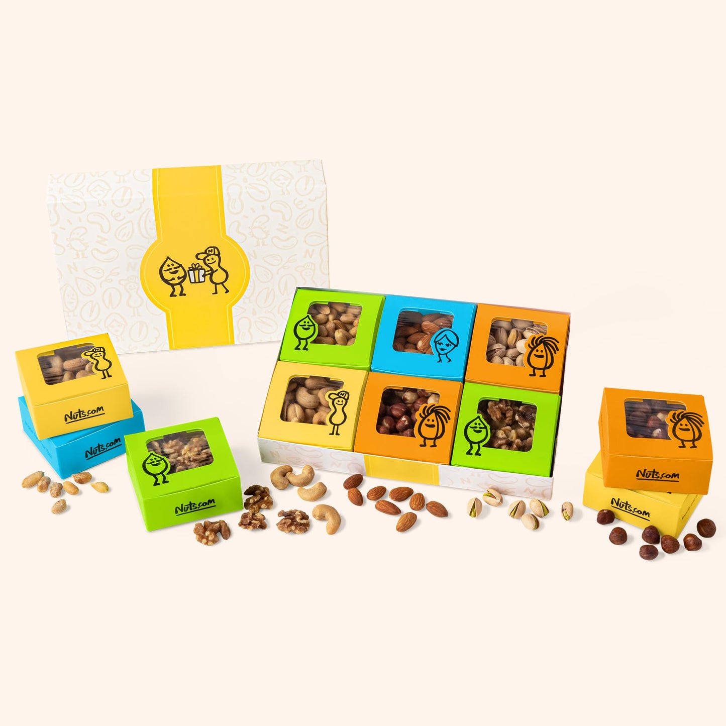 Nuts com Nuts Assortment Tray – Mixed Nut Sampler Box for Father's Day & Festive Gifts – 2 lb Care Package Includes a Heart Healthy Variety of Cashews, Pecans, Pistachios & More