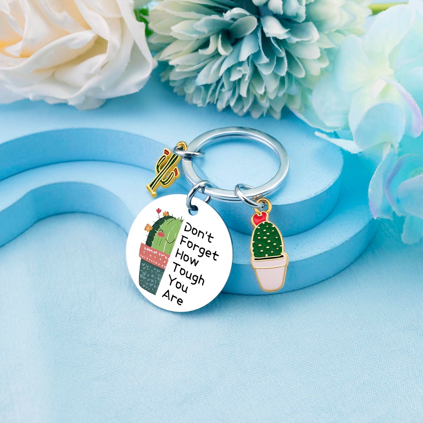 Cactus Gifts Plant Lover Gifts for Women Plant Keychain Arizona Gift Cactus Decor Succulent Gift Encouragement Keychain For Women Succulent Decor