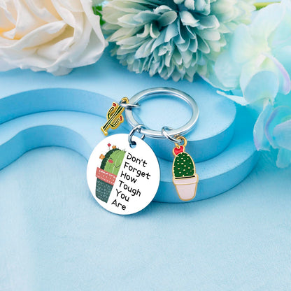 Cactus Gifts Plant Lover Gifts for Women Plant Keychain Arizona Gift Cactus Decor Succulent Gift Encouragement Keychain For Women Succulent Decor