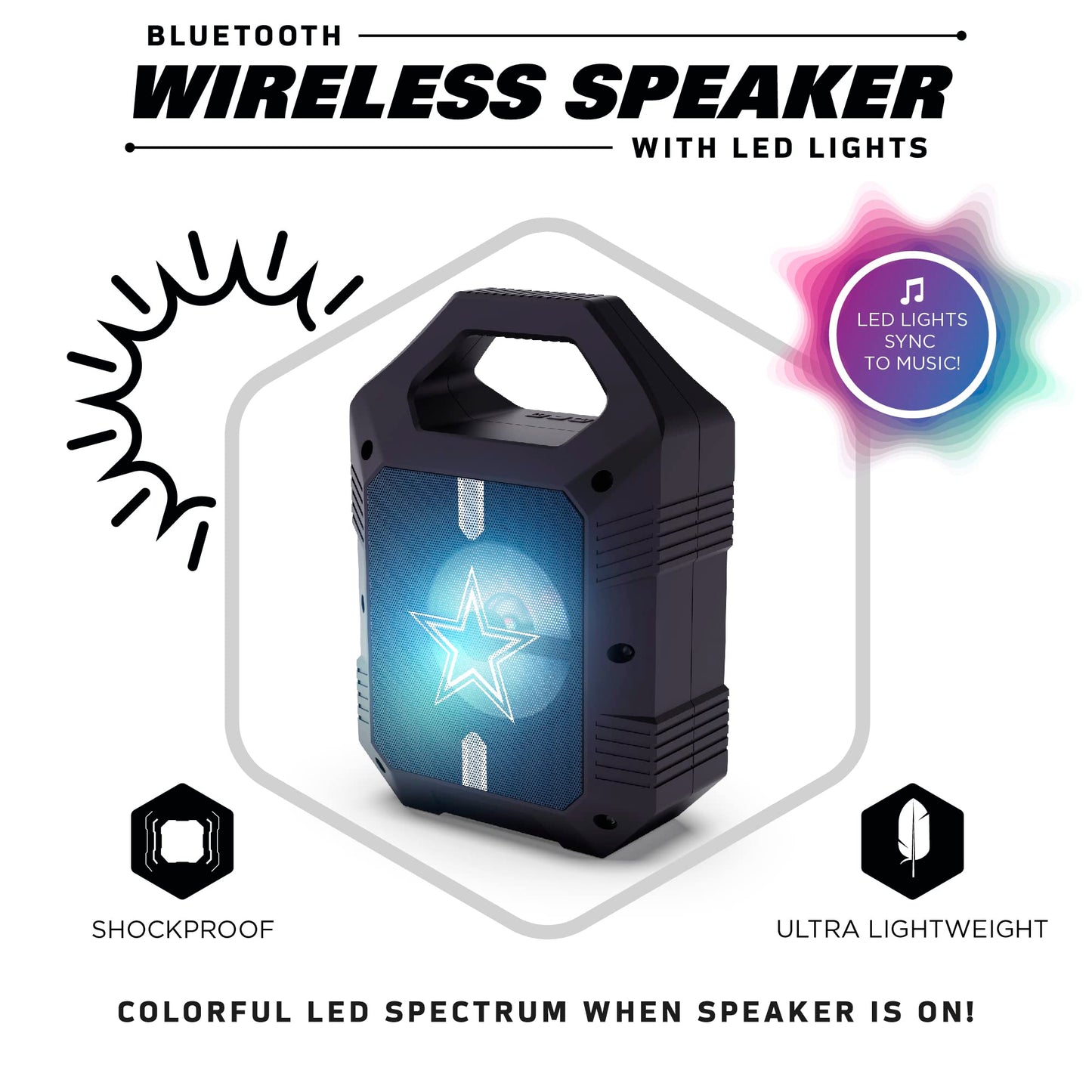 SOAR NFL Unisex ShockBox XL Wireless Bluetooth Speaker