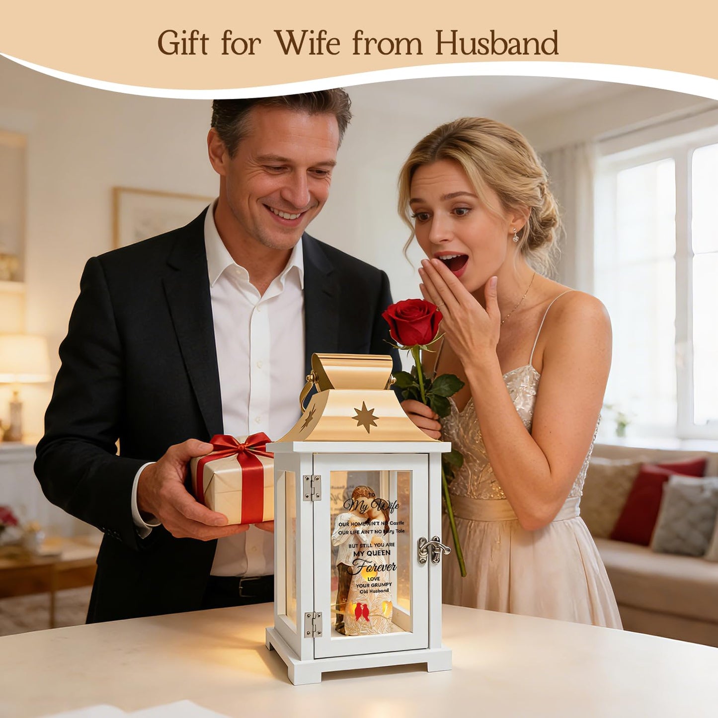 Gift for Wife, Best Mother's Day Valentines Day Anniversary Birthday Gifts Lantern for Wife Christmas