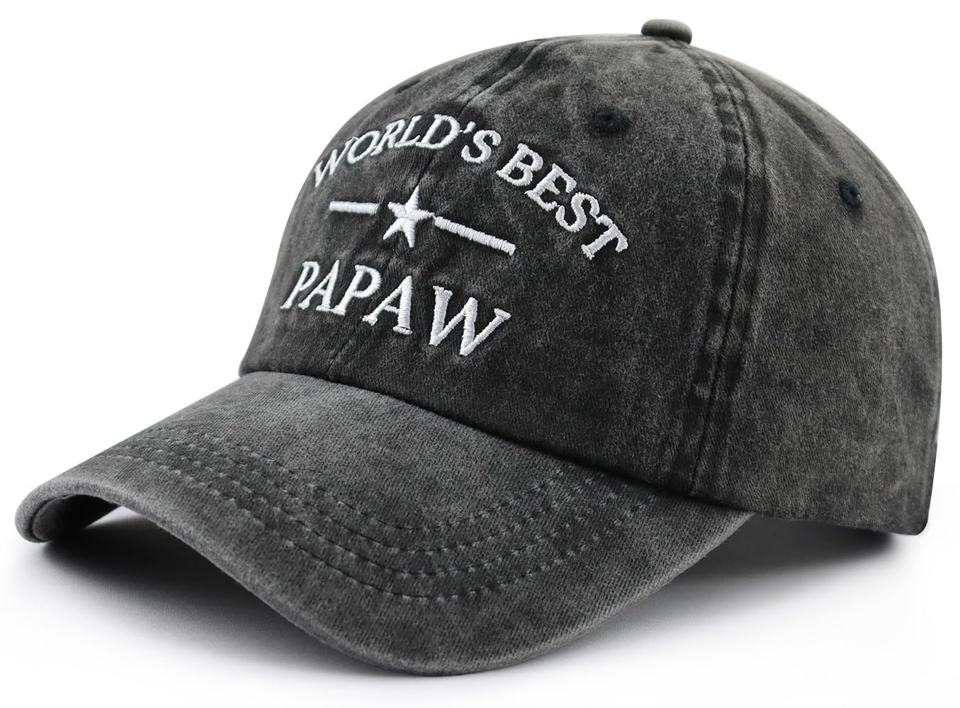 World's Best Dad Papa Pappy Grandpa Pops Papaw Hat for Men, Funny Adjustable Cotton Embroidered Father Baseball Cap