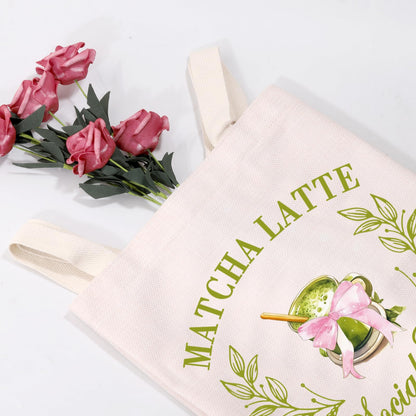 MEIKIUP Matcha Latte Lover Gift - Reusable Grocery Bags & Matcha Barista Gift