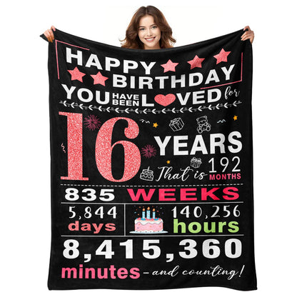 Sweet 16 Gifts for Girls - 16th Birthday Gifts for Girls - 16 Year Old Girl Gift - 16th Birthday Decorations for Girl - Sixteen Bday Gift for Daughter Granddaughter Niece Sister Ideas Blanket 50"x60"