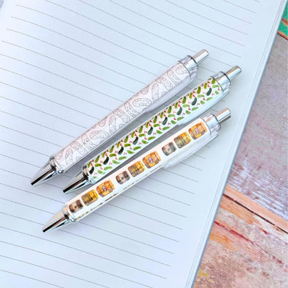 Pickle Pens 6PC Writing Pen Set for Pickle Lovers Stuff Things Present Themed Gifts Merchandise School Supply Home Office Stationery Employee Coworkers Graduation Birthday Party Bag Favors