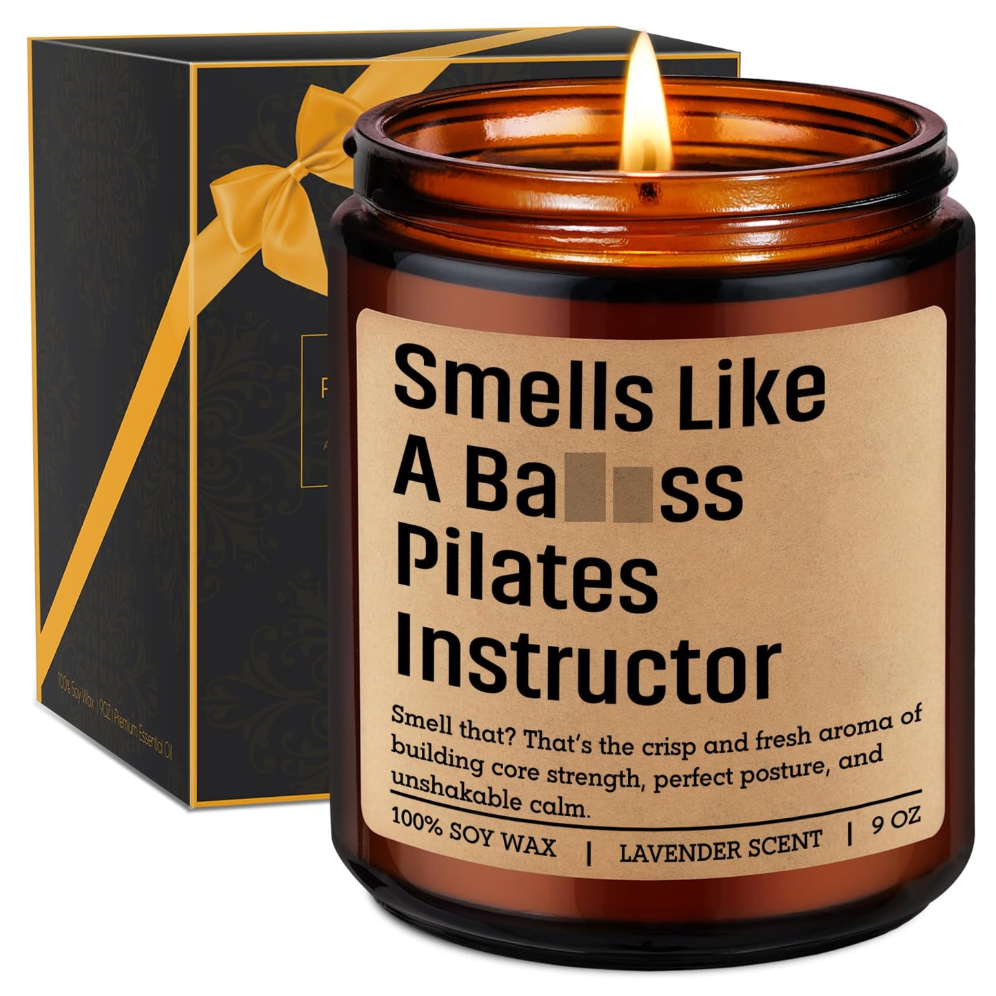 Miracu Candle, Pilates Instructor Gifts, Pilates Day Gifts for Women Men, Funny Gym Workout, Birthday, Mothers, Appreciation Thank You Idea for Reformer Fitness Teacher Lover Friend Mom, Studio Decor