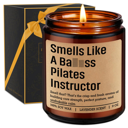 Miracu Candle, Pilates Instructor Gifts, Pilates Day Gifts for Women Men, Funny Gym Workout, Birthday, Mothers, Appreciation Thank You Idea for Reformer Fitness Teacher Lover Friend Mom, Studio Decor