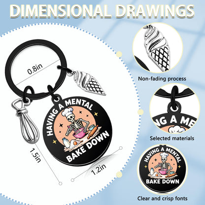 Funny Baking Gifts for Women Baker Gifts for Women Best Gifts for Bakers Women Baking Lovers Gift Ideas Cute Chef Baker Gifts Baking Keychain Accessories Cookie Keychain Bakers Presents