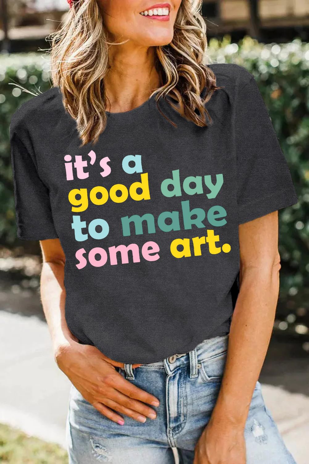 Art Teacher Shirts for Women Artist Lover Teacher T-Shirt It's A Good Day to Make Art Teach Tee Tops