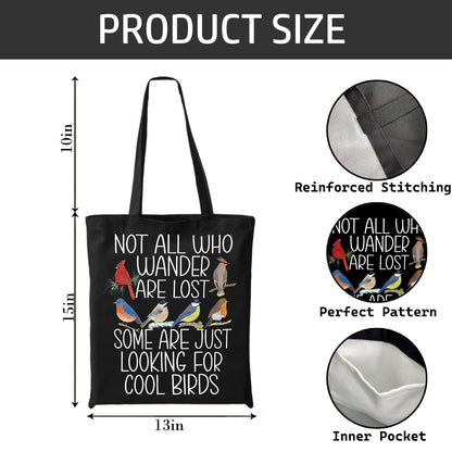 Chicimln Bird Lover Watcher Gifts For Women Canvas Tote Bags,Easily Distracted by Birds Reusable Grocery Shopping Bags