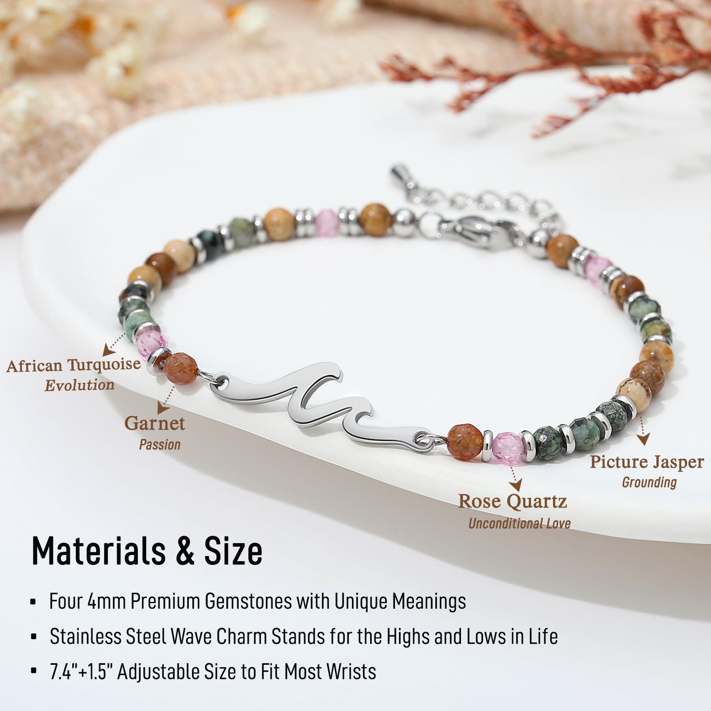 TONY & SANDY Friend Gifts for Women, Unique Birthday Gifts for Women, Sister Gift from Sister, Wave Bracelet, Christmas Graduation Mothers Day Gift for Her, Bestie Friendship Bracelets