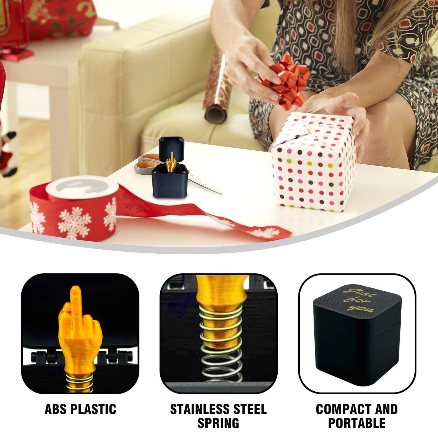 Middle Finger in a Box Gifts, Hilarious Novelty Gag Gift for Adults | Funny Home Office Desk Decor, Prank Pop Up Gift, Surprise Stress Relief Present for Christmas Men Women