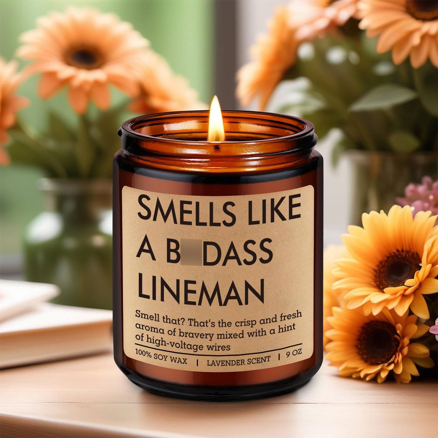 Fairy's Gift Candle Gifts for Lineman Workers Men, Electrical Lineman Gifts for Men Boyfriend Husband Dad, Cool Linemen Stuff Accessories, Linemen Appreciation Day, Funny Bday Presents for Lineworker
