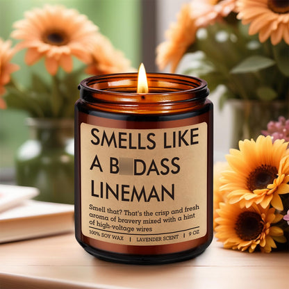 Fairy's Gift Candle Gifts for Lineman Workers Men, Electrical Lineman Gifts for Men Boyfriend Husband Dad, Cool Linemen Stuff Accessories, Linemen Appreciation Day, Funny Bday Presents for Lineworker