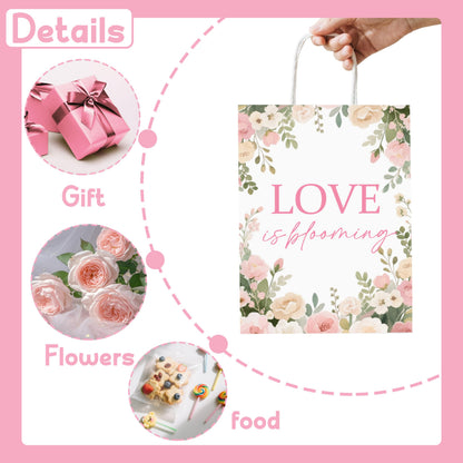 Hzbcxs 20Pcs Love is Blooming Goodie Bags, Bridal Shower Gift Bags, Engagement Wedding Party Decorations, Fresh Off the Market Bridal Shower Decorations