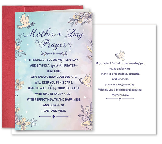 SuperShunhu Religious Mother’s Day Prayer Card, Christian Blessings Card for Mom, Faith-Based Mother’s Day Card with Prayer & God’s Love, Blessed Mother’s Day Wishes