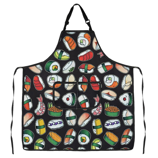 G2TUP Sushi Dishes Apron With Pockets Japanese Food Lover Kitchen Gift Sushi Lover Gift