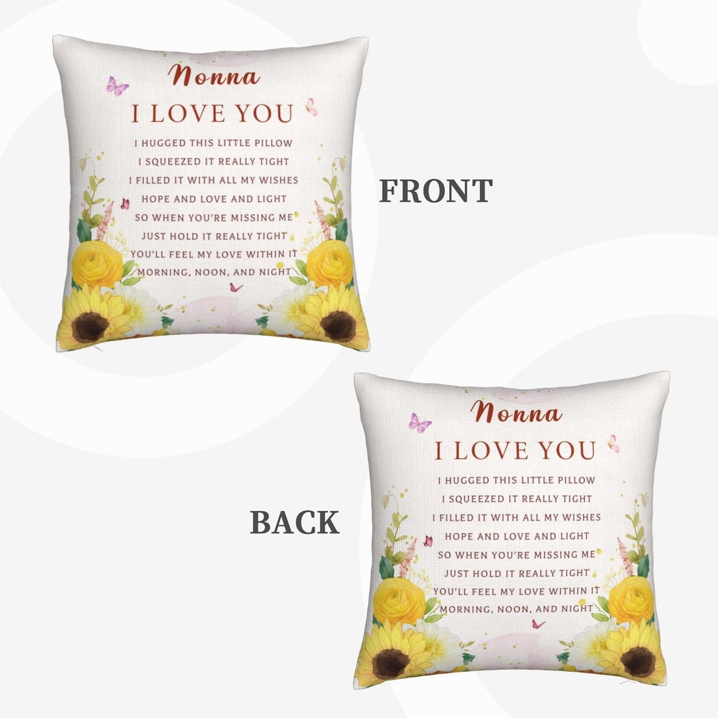 Mothers Day Nonna Gifts for Grandma - Birthday Gifts for Nonna - Best Nonnas Ever Gifts - Italian Grandma Gift from Grandkids Throw Pillow Cover 18"X 18"