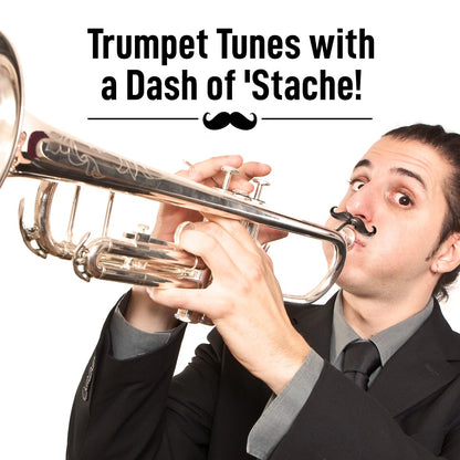 Clip-On Mustache For Trumpets & Trombones - Includes Protective Case - Fits All Small Shank Mouthpieces - Perfect Accessory For Young Musicians - Mouthpiece Not Included
