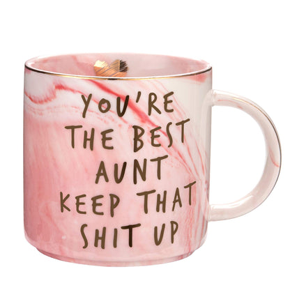 Hendson Aunt Gifts from Niece, Nephew - You're The Best Aunt Keep That S Up - Funny Present for Auntie - BAE Best Auntie Ever Gifts for Birthday - Great Favorite Aunty Mug, Ceramic Coffee Cup