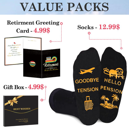 Juesly Retirement Gifts for Men Women, Novelty Socks Mens Retirement Gifts 2026 Ready for Present