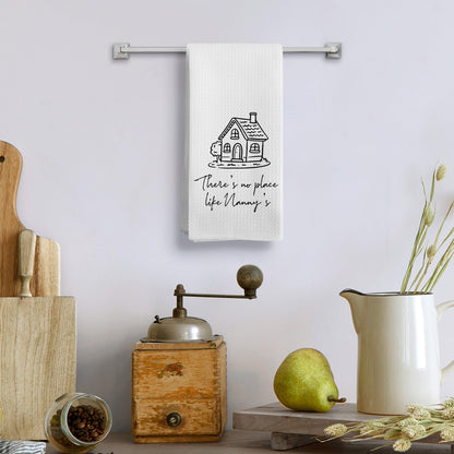Nanny Gifts Kitchen Towels, There's No Place Like Nanny's Decorative Dish Tea Towels, Best Grandma Mother's Day Birthday Gifts from Granddaughter Grandson Hand Towels for Bathroom 16X24In