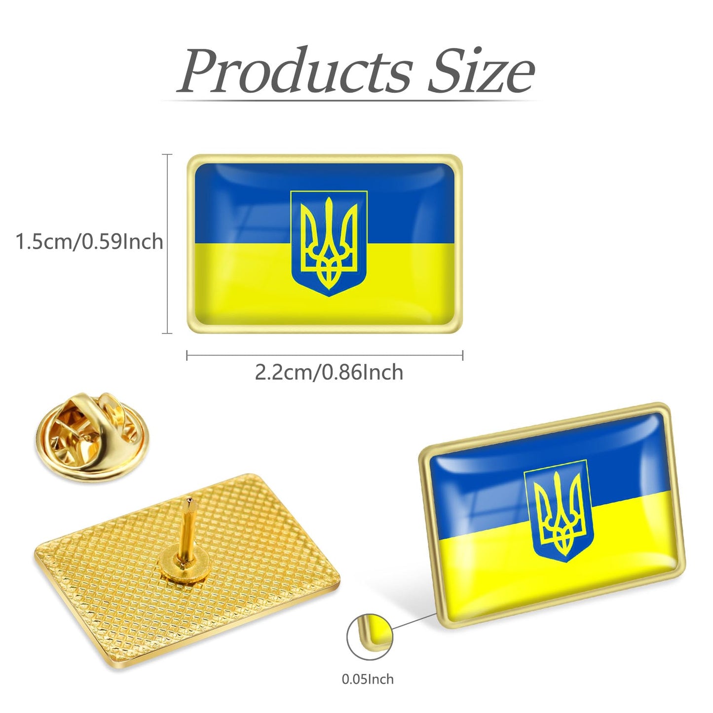 Ukraine Flag Pin 12/25/50/100Pcs - Enamel Ukrainian National Lapel Pins with Butterfly Clasp Bulk Decoration for Clothes Bags Gifts Souvenir